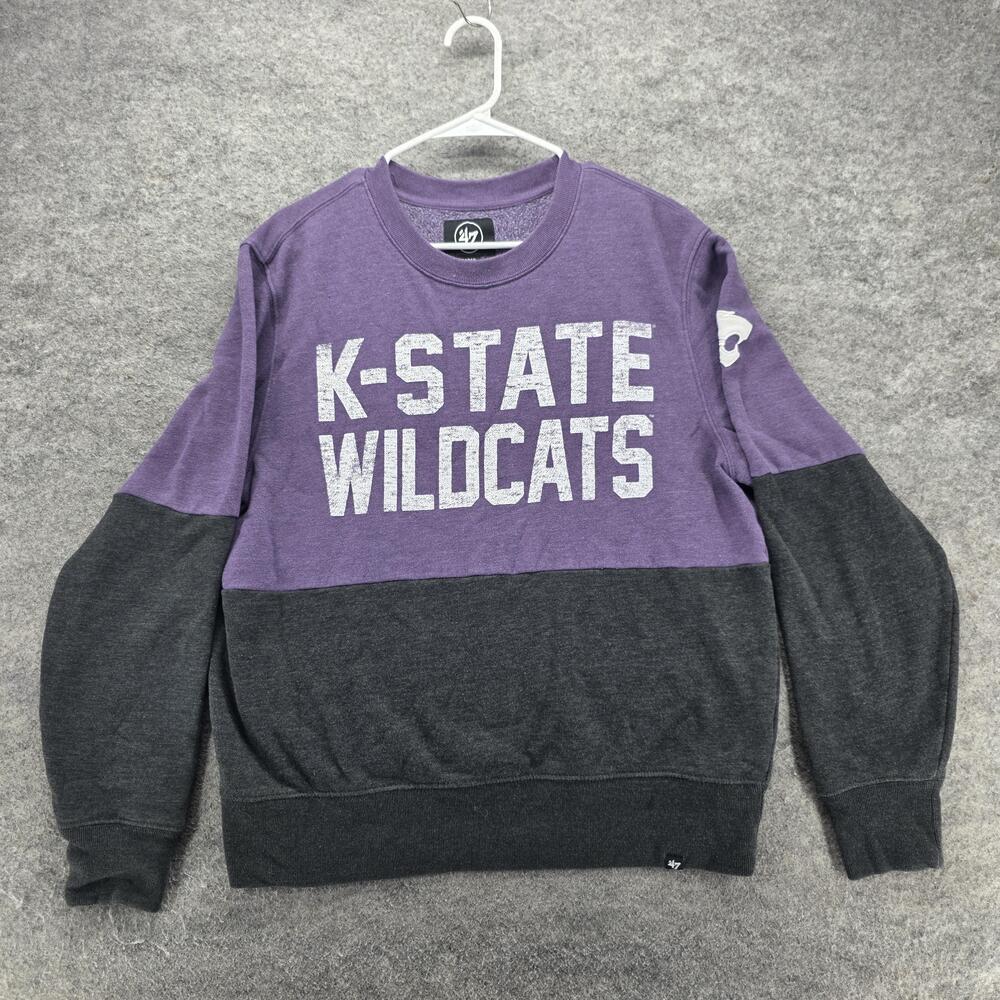 Kansas State Wildcats Sweatshirt Mens L Purple NCAA Football 47 Brand Pullover